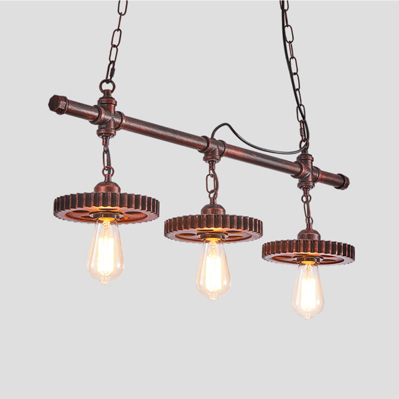 Vintage Industrial Iron 3-Light Chandelier