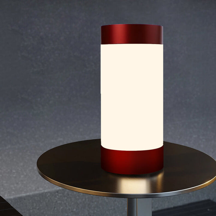 Moderne minimalistische zylindrische Aluminium-Acryl-USB-LED-Tischlampe 
