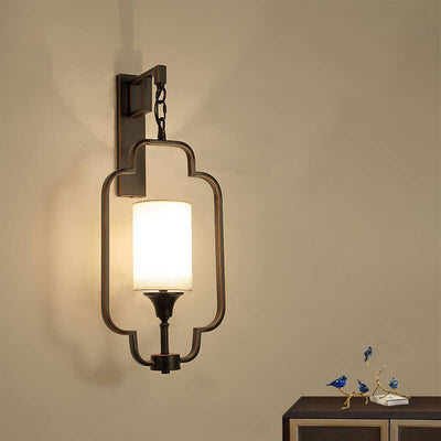 Lampe Applique Murale 1 Lumière avec Cadre en Fer et Tissu Classique Moderne 
