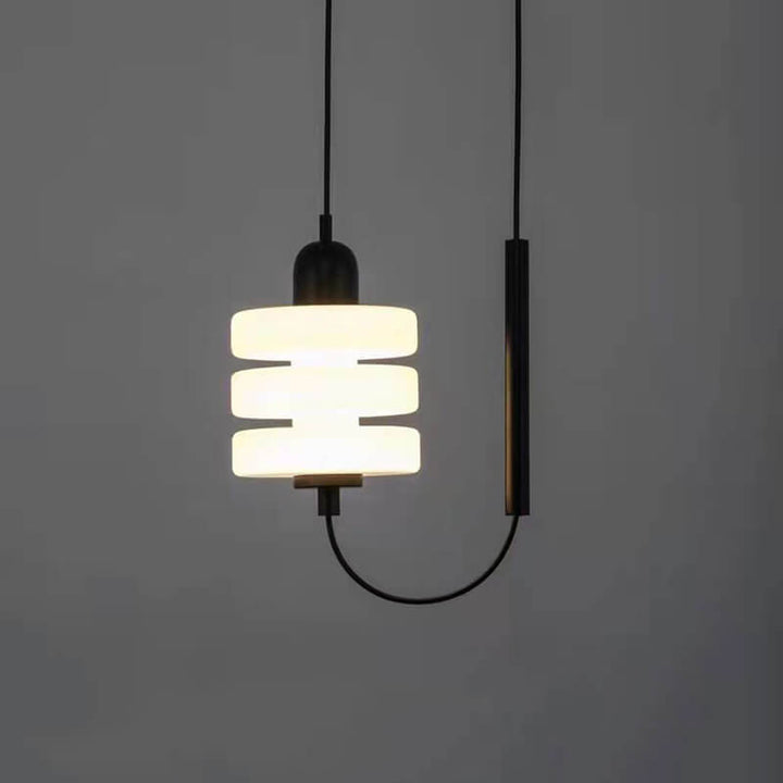 Japanischer minimalistischer runder Glasschirm LED Pendelleuchte 