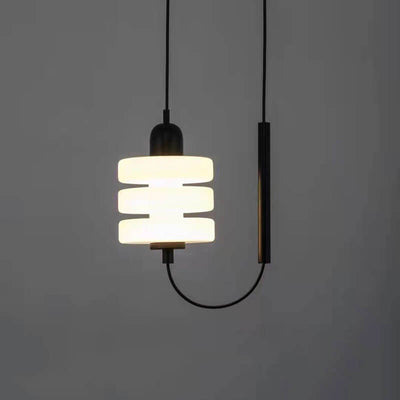 Japanese Minimalist Circular Glass Lampshade LED Pendant Light