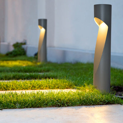 عمود إبداعي بسيط هندسي مجوف LED ضوء خارجي مقاوم للماء للحديقة 