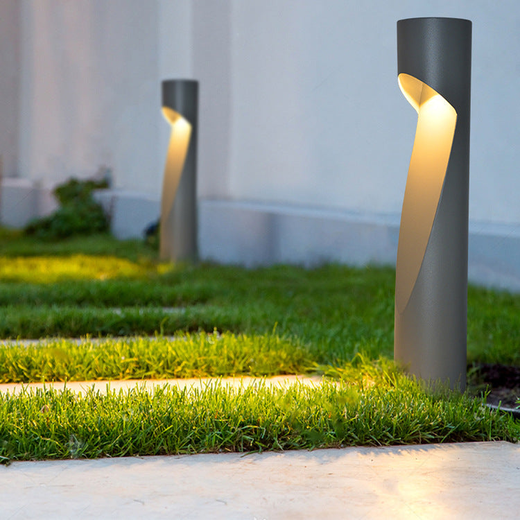 عمود إبداعي بسيط هندسي مجوف LED ضوء خارجي مقاوم للماء للحديقة 