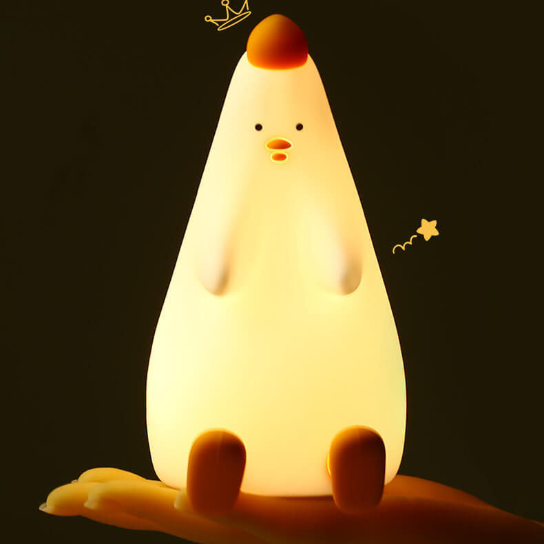 Lámpara de mesa LED de luz nocturna USB de silicona Creative Chick 
