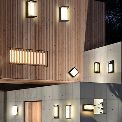 مصباح شرفة LED مقاوم للماء من الألومنيوم بتصميم هندسي عصري وإبداعي 