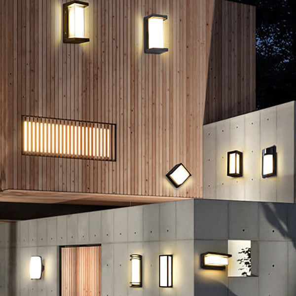 مصباح شرفة LED مقاوم للماء من الألومنيوم بتصميم هندسي عصري وإبداعي 