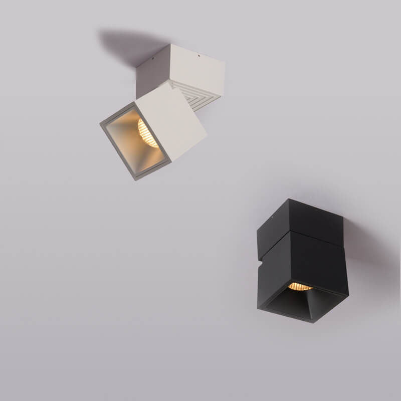 Luz LED montada al ras semi-plegable moderna en blanco y negro puro 