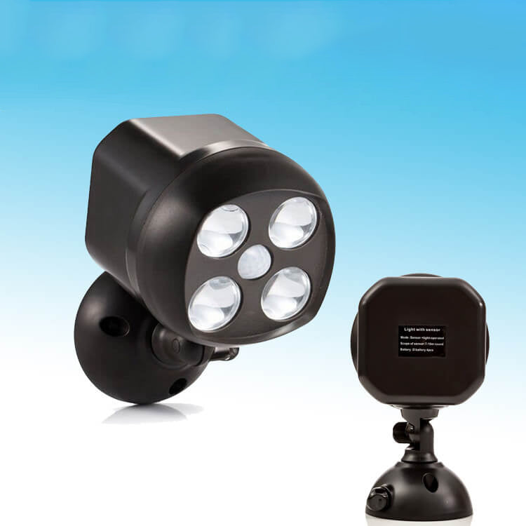 Einfache Spotlight 4 LED drehbare Sensor Straßenleuchte Wandleuchte Lampe 