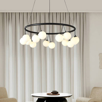 Nordic Modern Cherry Shape Iron Straight Row 8/10/14-Light Island Light Chandelier