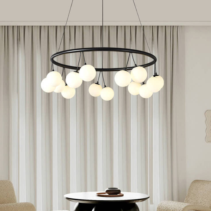 Nordic Modern Cherry Shape Iron Straight Row 8/10/14-Light Island Light Chandelier