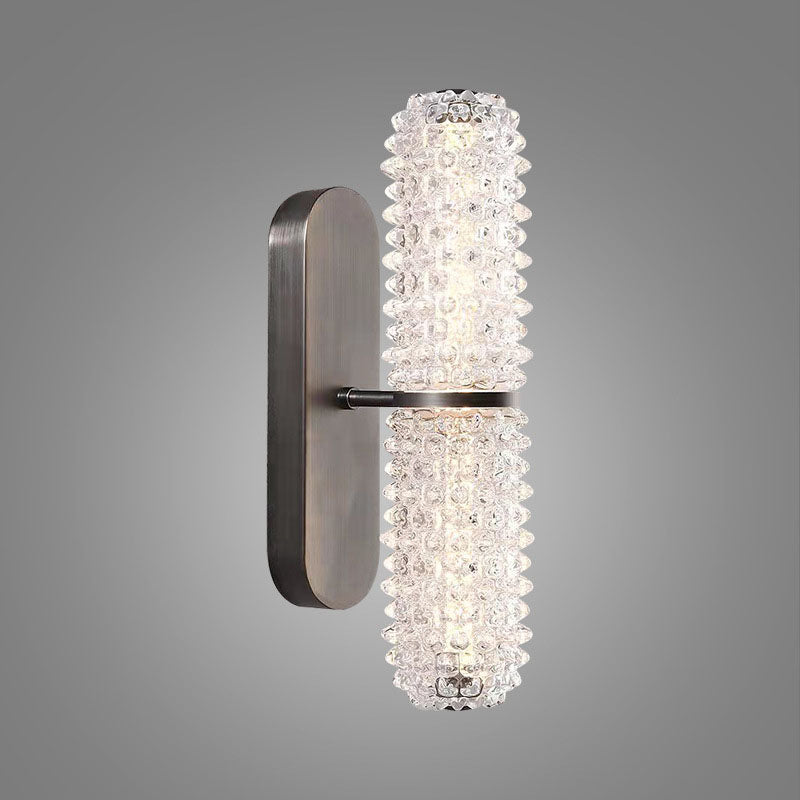 Modern Luxury Glass Column Aluminum LED Wall Sconce Lamp