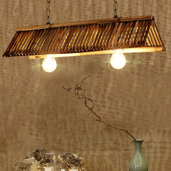 Moderne Bambus Chinesisches Antikes Dachdesign 1/2/3-Licht Kronleuchter 