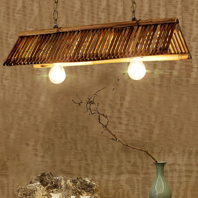 Modern Bamboo Chinese Antique Roof Design 1/2/3-Light Chandelier