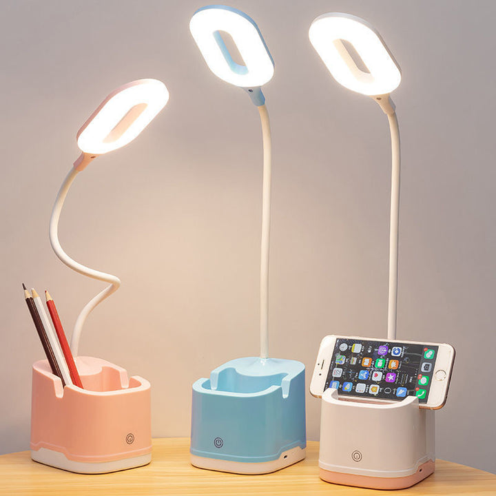 Lampe de table LED rechargeable par USB de protection oculaire pliable de couleur unie moderne 