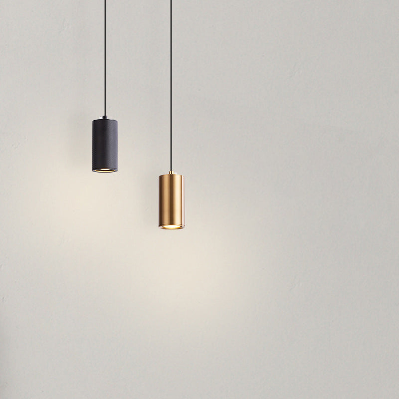 Modern Minimalist Column Iron Mini 1-Light Pendant Light For Living Room