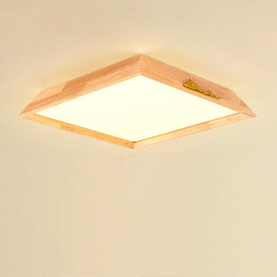 Modern Minimalist Log Acrylic Square LED Flush Mount Lighting