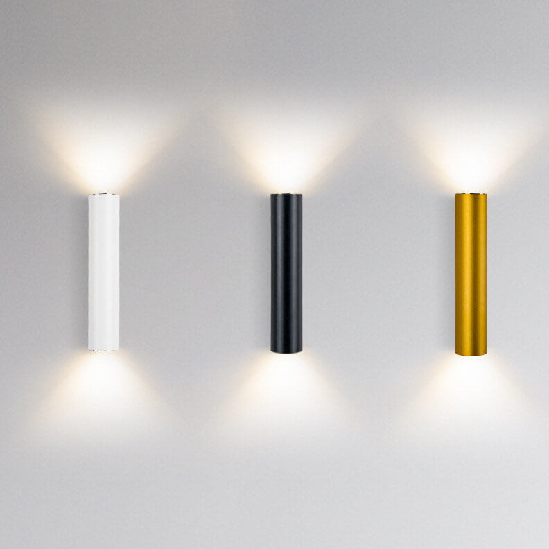 Modern Minimalist Round Aluminum Cylindrical 2-Light Wall Sconce Lamp For Bedroom