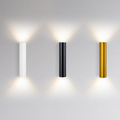 Simple Aluminum Cylindrical 2-Light Wall Sconce Lamp