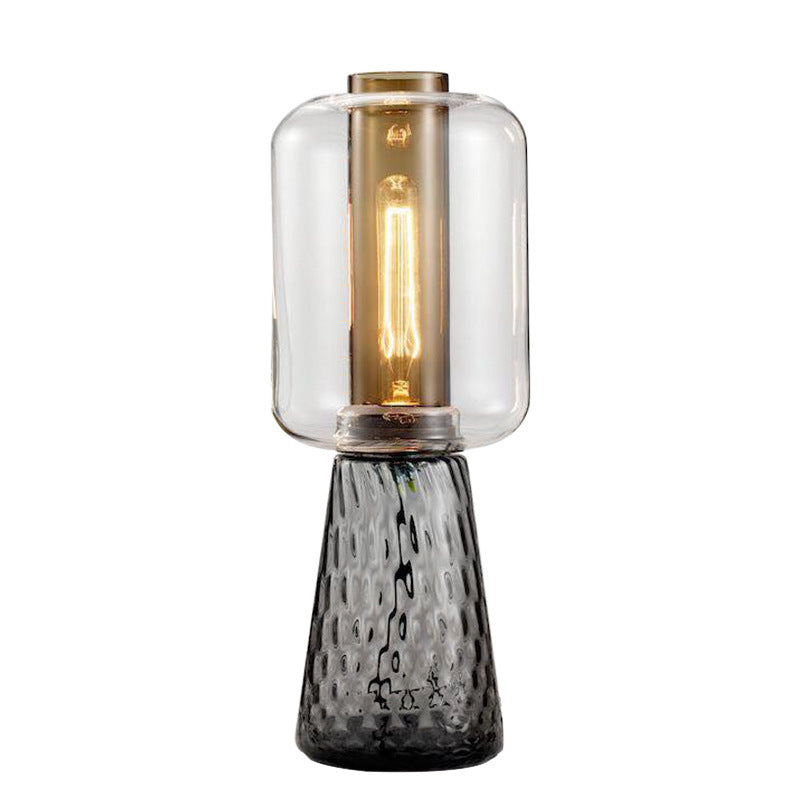 Modern Creative Clear Glass Cylinder 1-Light Table Lamp