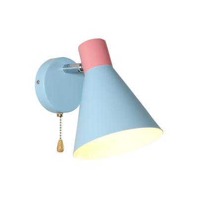 Nordic Simple Blue Cone Shade 1-Licht-Lesewandleuchte