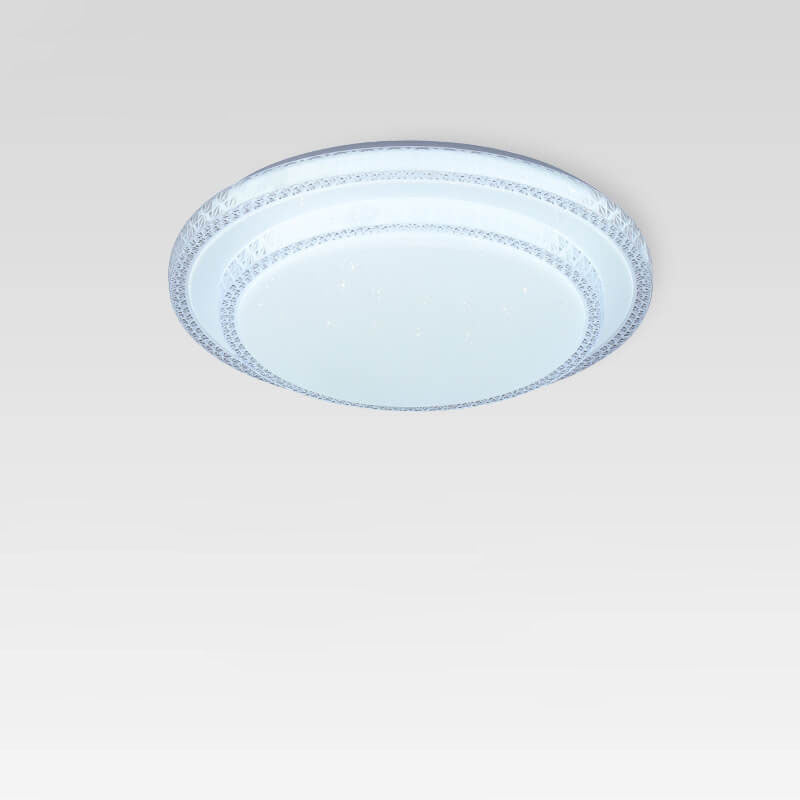 Modern Simple Round Thin Double Crystal LED Flush Mount Ceiling Light