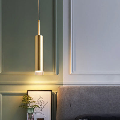 Nordic Modern Minimalist Cylindrical Iron Acrylic LED Pendant Light