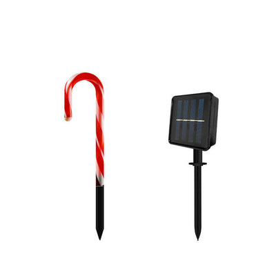 Solar Christmas Candy Cane Light Ground Insert Light String LED Lawn Landscape Light