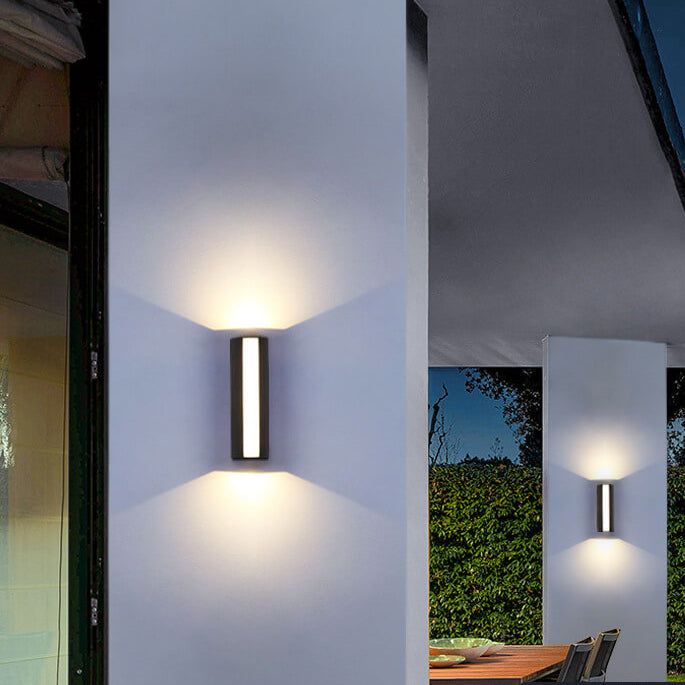 Wasserfeste Glas-Stereo-Streifen-LED-Außenwandleuchte 