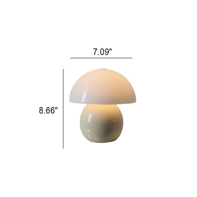 Nordic Vintage Glass Mushroom Ceramic LED Table Lamp