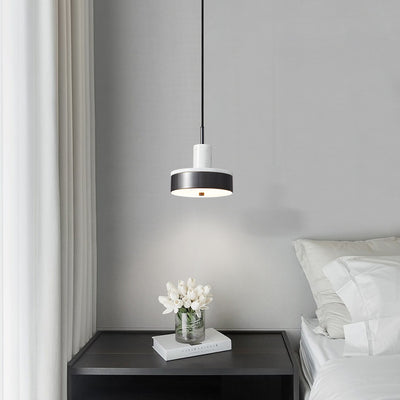 Nordic Luxury Copper Marble Round Plate LED Pendant Light