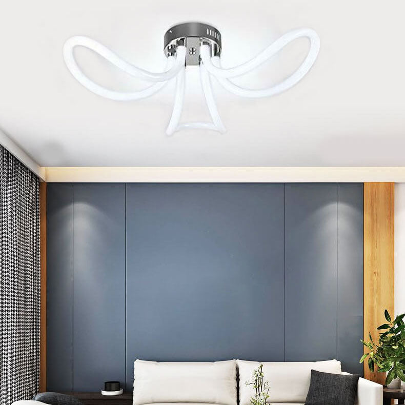 Minimalist Creative Circle Flower Acrylic LED Semi-Flush Mount Ceiling Light