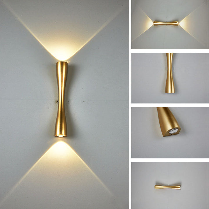 Applique murale LED en forme de trompette en aluminium étanche de luxe contemporain pour patio extérieur 