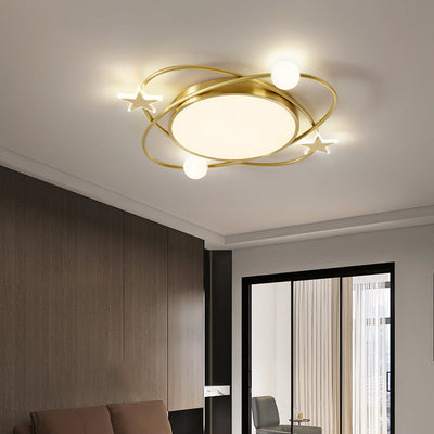 Modernes, einfaches Vollkupfer-Acryl-Kreativstern-Surround-Design LED-Unterputzleuchte 