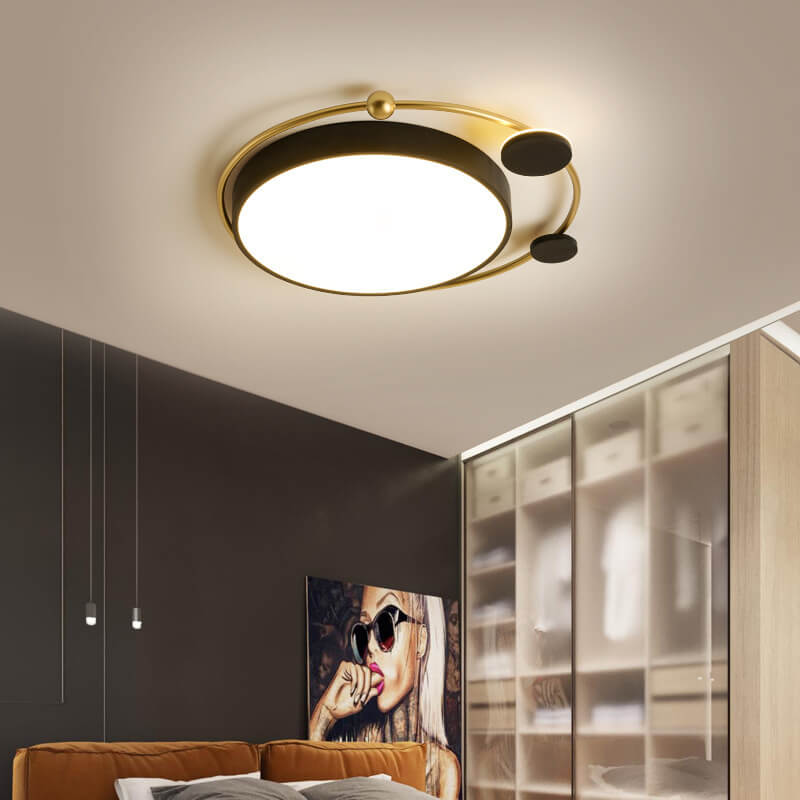 Moderne Luxus Eisen Kreis Ring Acryl Schirm LED Deckenleuchte für Wohnzimmer 