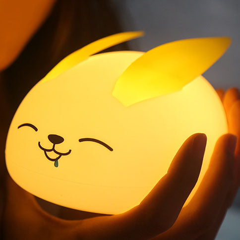 Lámpara de Mesa de Luz Nocturna LED de Silicona Creativa Moderna Conejo 