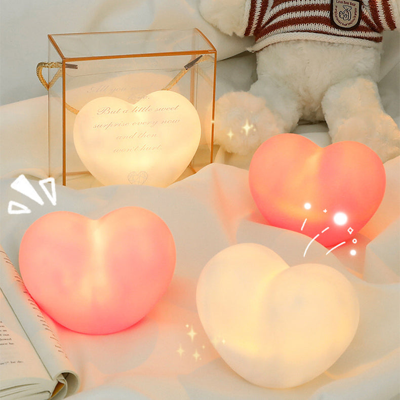 Modern Silicone Creative Heart LED Night Light Table Lamp