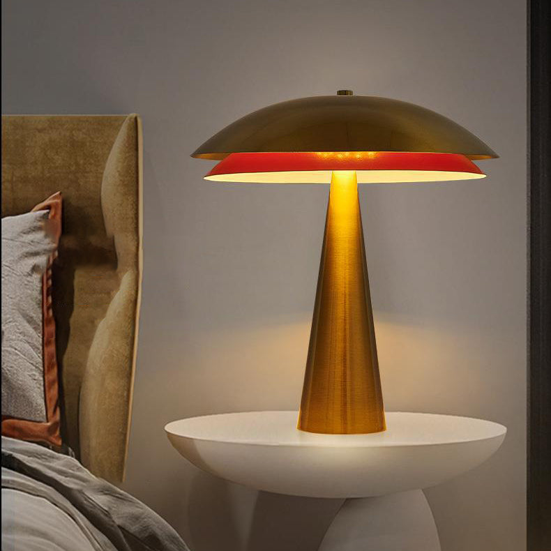 Contemporary Simplicity Iron Mushroom Shape 2-Light Table Lamp For Home Office