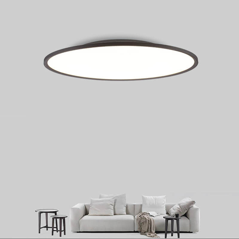 Modern Minimalist Acrylic Aluminum Round Shade LED Flush Mount Ceiling Light For Living Room
