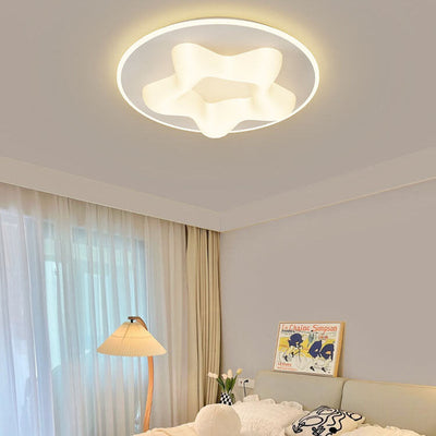 Modern Simplicity Triangle Square Star Round Iron Acrylic LED Flush Mount Ceiling Light For Bedroom