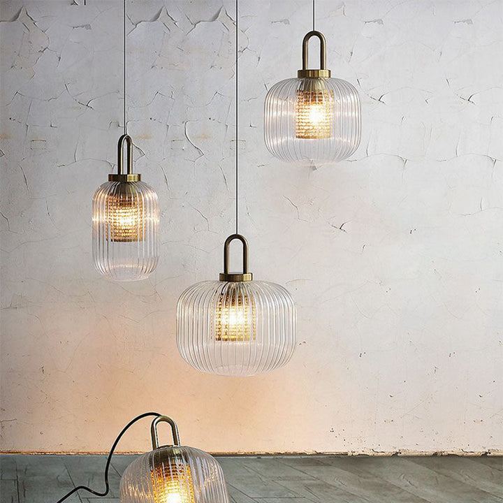 Lanterne moderne de luxe en fer et verre à 1 lumière pour salon 