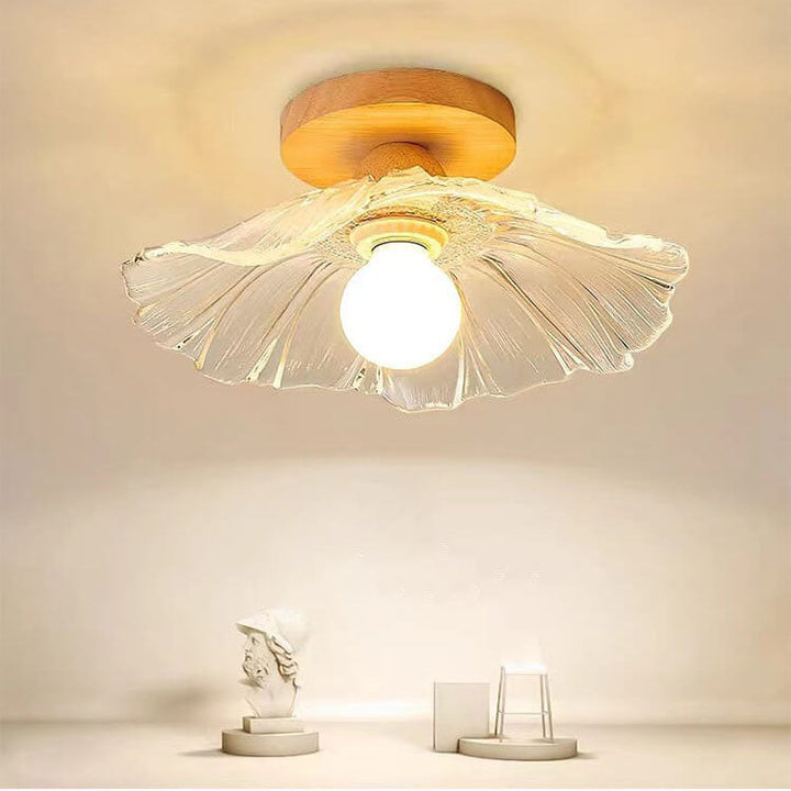 Lustre semi-encastré 1 lumière en verre simple japonais 