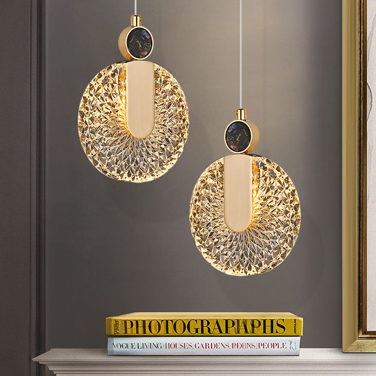 Modern Luxury Shell Round Acrylic LED Pendant Light