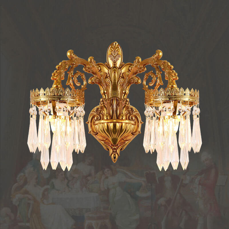 Vintage Tiffany gefärbte florale Glaskuppel 1-Licht Wandleuchte Lampe 
