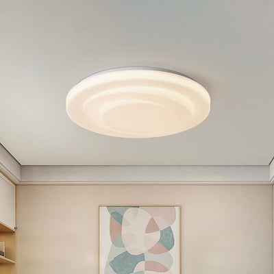 Modern Minimalist PE Swirl Round Iron LED Flush Mount Ceiling Light