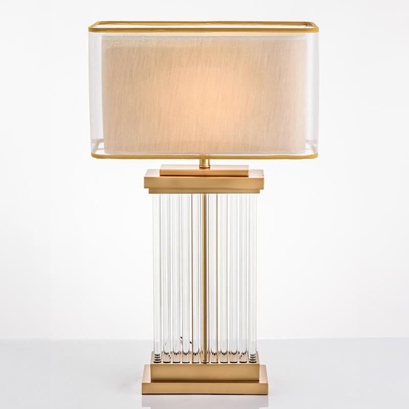 Modern Chinese Square Hardware 1-Light Table Lamp