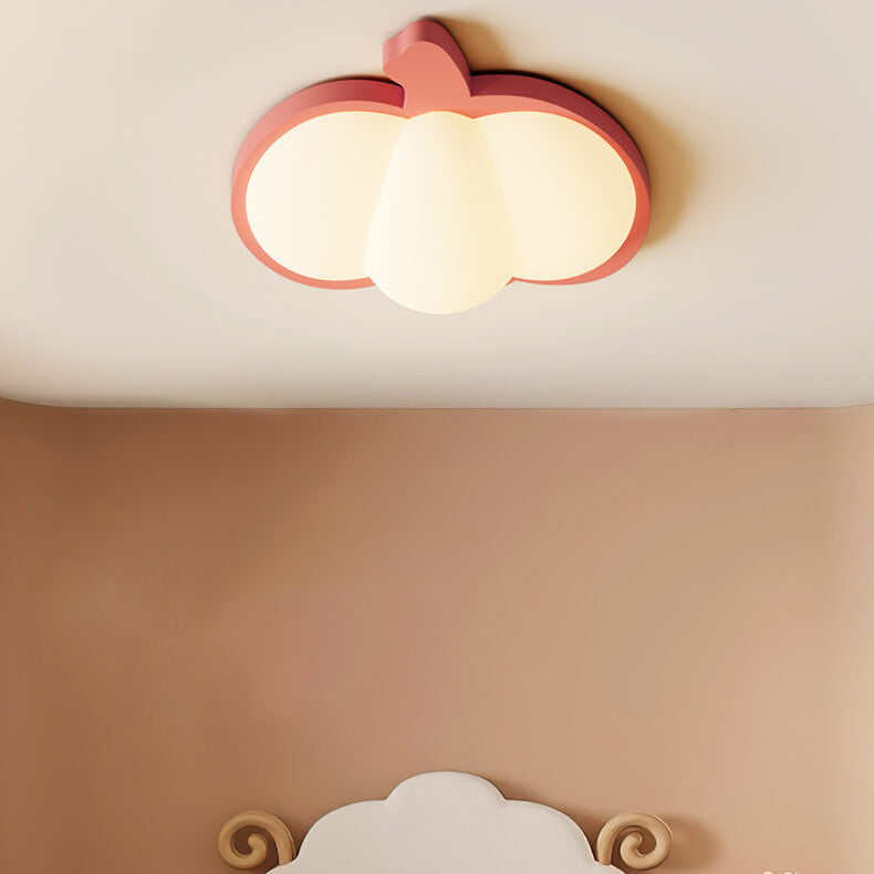 Cartoon Creative Pumpkin Shape LED Kids Flush Mount Ceiling Light