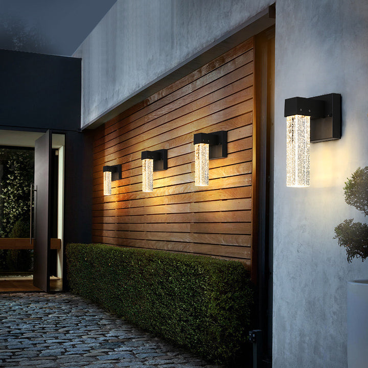 Modern Minimalist Bubble Crystal Square LED Outdoor Waterproof Wall Sconce Lamp For Outdoor Patio