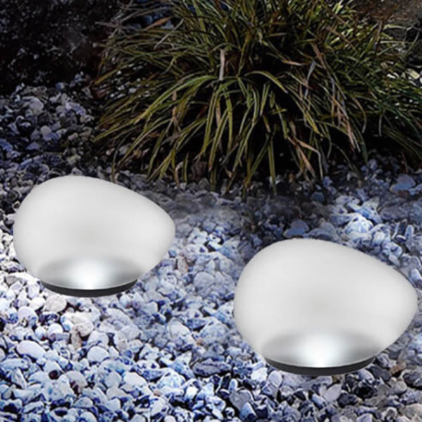 Lumière de Paysage Extérieure LED en Verre Sablé ABS Solar Pebble 