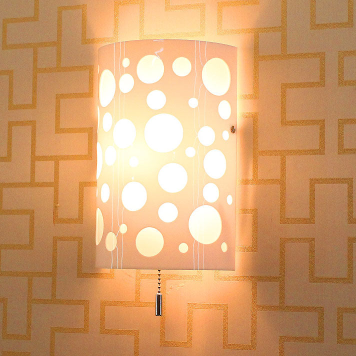 Applique murale moderne et créative en fer demi-cylindre à 1 lumière 