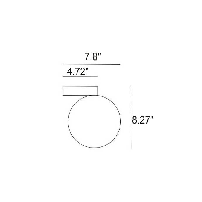 Nordischer minimalistischer weißer Orb aus Metall und Glas LED-Deckenleuchte 